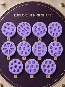 1pc 11 Styles Optional Mini Dessert Silicone Mold, Cute Food Shaped Chocolate Candy Fondant Mold, Mini Cake Baking Mold, Suitable For Home Kitchen, Party Dessert Table, DIY Snack Making, Baking Accessories, Purple - Multicolor - View 3