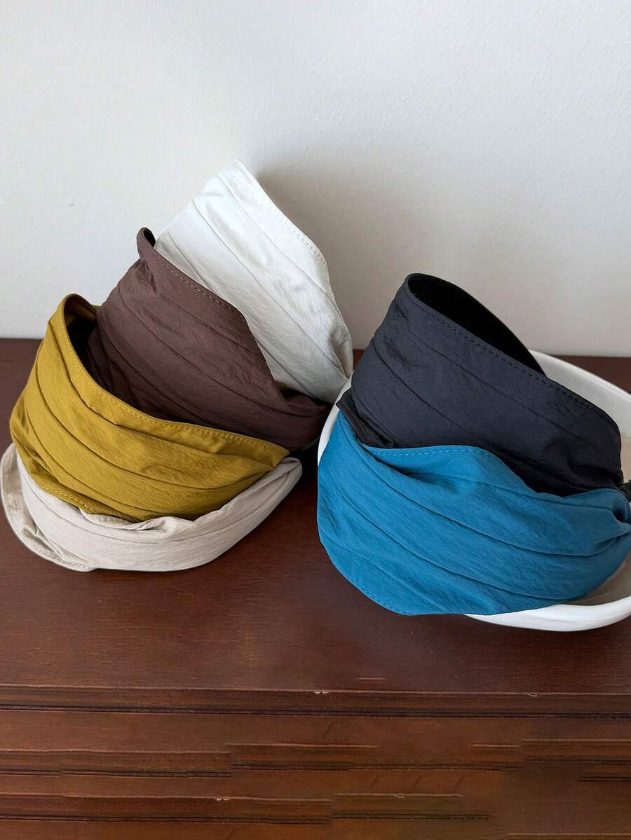 1/2PCS Vintage Solid Color Wide Headband Elegant Lightweight Fabric Headband Women Fashion Versatile Hair Accessory