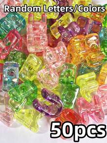20/50pcs Random Style Acrylic Colorful Letter Beads, Includes 26 Creative English Letters (Upgraded Version), DIY Beading Accessories, Suitable For Making Bracelets, Necklaces, Keychains, Pet Collars And Other Jewelry - Multicolor - View 25