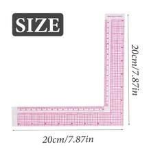 1pc L-Shaped Curved Ruler Sewing Measuring Tailoring Handmade Tool - Pink - View 2