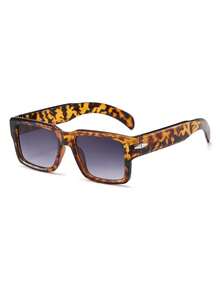 1 Pair Men's Retro Tortoise Shell Square Frame Wide Temple Street Style Vacation Fashion Glasses - Tortoiseshell Frame - View 2