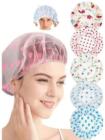 10/5/3/1 peça Touca de banho reutilizável e impermeável, touca multifuncional para máscara capilar, tintura de cabelo, cabelo seco e tratamento com óleo capilar, touca anti-óleo e anti-pó para cozinha, cor aleatória