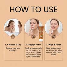 Coconut Oil Gentle Facial Hair Removal Cream, Removes Lip Peach Fuzz, Home Use Lip Hair And Facial Fuzz Removal, Refreshing And Smooth, Large Capacity 100G - 1 Hair Removal Cream - View 5
