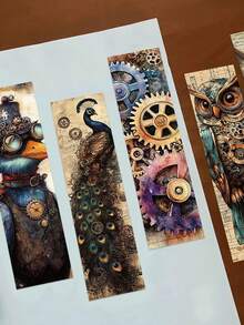30pcs Steampunk Bookmarks: Exquisitely Designed Mechanical Clock-Style Metal-Look Paper Bookmarks-Perfect For Party Gifts, Rewards, And Holiday Presents - View 10