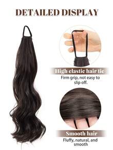 1pc Women's Long Wavy Curly Wig, Voluminous And Full, Natural Low Ponytail, Suitable For Daily Wear And Gatherings - Multicolor - View 5