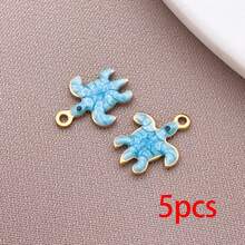 5pcs 18K Golden Plated Enamel Turtle Charms Sea Tortoise Animal Pendants For DIY Bracelet Necklace Earring Ocean Theme Jewelry Making Findings - Multicolor - View 15