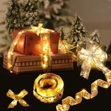 20/50/100LED Christmas Ribbon With Lights Battery Powered Indoor String Lights Xmas Tree Accessories Decoration Christmas Decor For Home New Year Gifts(Not Included Battery) - Christmas Ribbon Light String - View 10