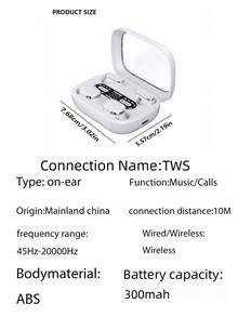 2026 New Wireless Earbuds, HiFi High-Definition Sound Quality, LED Display, Charging Case, Lightweight And Comfortable, In-Ear Design, ENC Noise Cancellation, Dolby Audio, HD Calls, TWS True Wireless Earphones, Couple Style, Bluetooth 6.0, Compatible With IPhone And Android Phones, Great Halloween Gift Choice - View 9