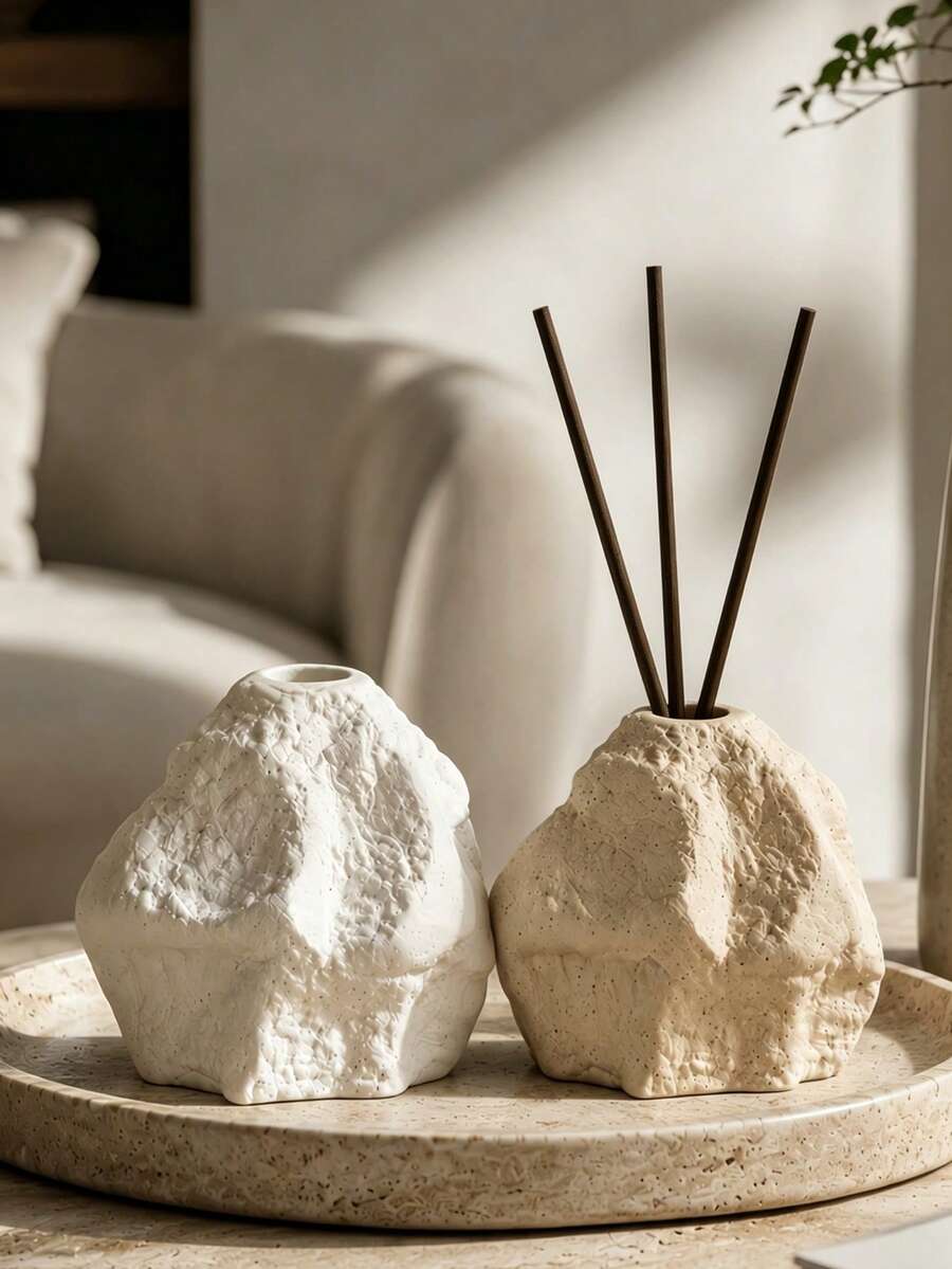 Rock Shape Reed Diffuser Bottle, Decorative Aroma Diffuser Holder, Minimalist Home Decor For Bedroom, Bathroom, Living Room & Office - Rock - View 1