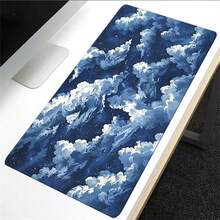 1pc Mouse Pad Dark Blue Cloudy Sky Gaming XL HD New Computer Mousepad XXL Natural Rubber Carpet Soft Mouse Mats, Suitable For School, Home, Gaming, Work, Office And Other Basic Uses - View 3