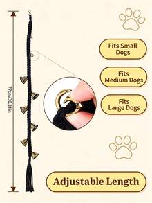 Dog Toilet Training Bell Rope, Hanging Bell With Copper Bell, Anti-Bite Braided Rope, Suitable For Puppy Toilet Training, Doorbell Training For Going Out, Pet Supplies - Multicolor - View 3