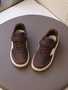 New Children's Sports Shoes Boys Hook And Loop Comfortable Flat Shoes Shoes Training Shoes - Brown - View 7
