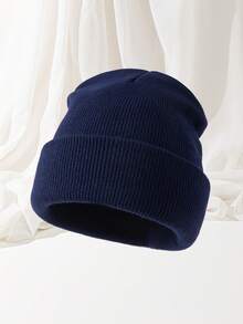 1pc Unisex Outdoor Sports Autumn/Winter Warm Thin Knit Beanie Hat, Solid Color Black/Red, Suitable For Skiing, Travel And Daily Wear - 1PCS - View 8