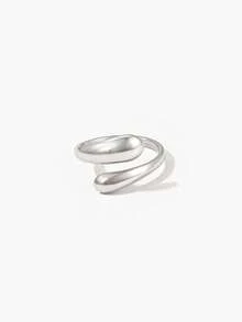 Vandermere 1pc 18K Gold Plated Stainless Steel Adjustable Open Ring, Teardrop Colorblock Design, Elegant Jewelry Gift, Bohemian Style - Water Drop - View 9