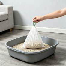 1/2/5 Roll Drawstring Cat Litter Box Liners, Thick Tear‑Resistant Kitty Litter Bags, No‑Mess Disposal For Cat Litter Pan - Multicolor - View 6