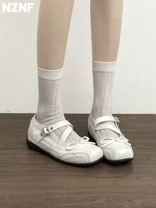 NZNF Premium Flat German Training Shoes For Women, New Autumn Versatile Sports Sneakers To Match Skirts - White - View 4