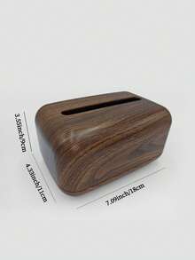1pc Faux Wood Grain Tissue Box, Wooden Grain Napkin Holder, Creative Multifunctional Storage Box, Suitable For Living Room, Bedroom, Dining Room - View 6