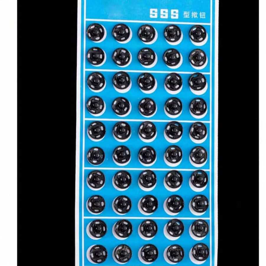 50pcs Small Invisible Buttons, Clothing Buttons, Snap Buttons, Flap Buttons, Round Metal Snap Button Accessories - A - View 1