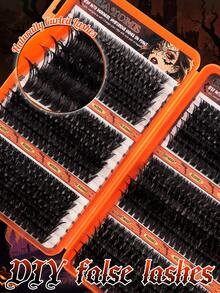 648/684/720pcs Natural False Eyelashes, Made Of Faux Mink Fur Material, With Lightweight, Soft And Comfortable Eyelash Clusters. Equipped With Eyelash Tools, It Can Create A Natural And Beautiful Effect. Suitable For Halloween And Christmas. - Multicolor - View 7
