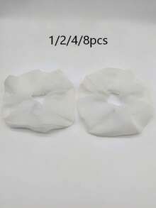 1pc Large Scrunchie Mesh Hair Tie (1/2/4/8pcs) School - Beige - View 9