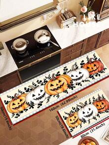 1/2pcs Halloween Pumpkin Pattern, Autumn Vintage Diatomaceous Earth Mat, Super Absorbent, Non-Slip, Perfect For Bathroom, Kitchen And Dining Room, Quick Dry, Ideal Gift For Home Decor And Bathroom Mat - Multicolor - View 14