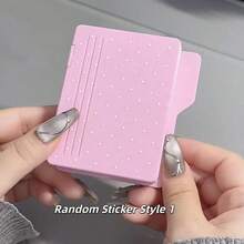 Portable Flip Chain Mini Photo Card Album, Cute Cartoon Sticker Decorated Mini Photo Card Storage Book, Pocket Size Idol Collection Card Storage Book - A - View 10