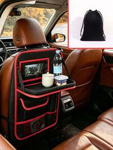 1pc Modern Minimalist Oxford Fabric Rectangular Hanging Car Organizer Bag, With Mesh Pockets And Adjustable Shoulder Strap Decoration, Multi-Compartment Storage And Back Seat Organizer Function, Suitable For Family Car - Multicolor - View 11