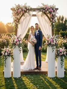 French Romantic White Foldable Paper Roman Column Display Stand Set, Suitable For Wedding, Party, Home, Holiday Product Display And Decoration, Reusable, Easy To Install And Store - A - View 7
