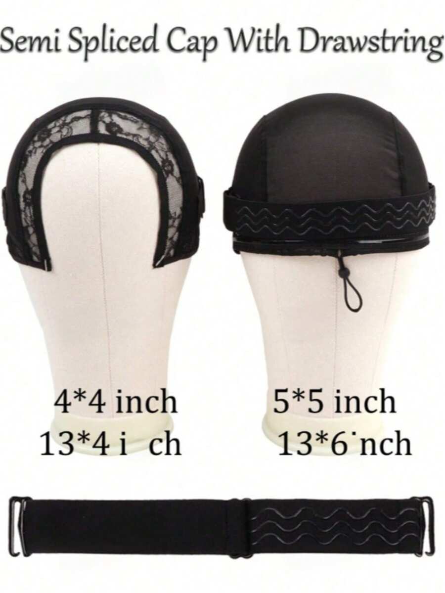 Wig Cap, Used For Making Lace Wigs, Adjustable Drawstring Mesh Cap, Equipped With Adjustable Silicone Non-Slip Elastic Wig Band, Braided Cap Band With Drawstring, Used For Making 4X4 Lace Front Wigs - View 1