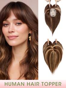 Women's Hair Topper, Suitable For Thinning Hair, 8-14 Inch Hairpiece With Lightweight Clip-In Bangs, Realistic Scalp And Parting, For Daily Wear - Multicolor - View 21