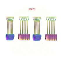 10/20pcs Rainbow Stainless Steel Scoop Dessert Spoon Set, Fun Stainless Steel Dessert Spoon, Perfect For Watermelon, Ice Cream, Party And Home Use, Easy To Clean - Creative Scoop Spoon, Cute Mini Design, Creative Kitchen Gadget - View 8
