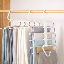1pc Space-Saving Pant Hanger, Non-Slip Stainless Steel Multi-Function Pant Rack, Multifunctional Pant Hanger Stainless Steel Wardrobe Storage Rack, Pants, Jeans, Scarf Hooks, Magic Casual Pants Jeans Hanger, Versatile High-Quality Metal Wardrobe Storage Rack, Suitable For Leggings - Multicolor - View 4