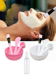 9pcs/Set (Includes 2 Mask Spoons, 2 Mask Bowls, 2 Mask Brushes, 2 Mask Sticks, 1 Spray Bottle) Mask Mixing Tool Kit, Mask Mixing Bowl Set, Bowl, Stick, Brush, Mask Mixing Bowl Set, DIY Mask Mixing Tool Kit, With Mask Bowl, Stick, Mask Brush And Premium Soft Mask Brush - Multicolor - View 1