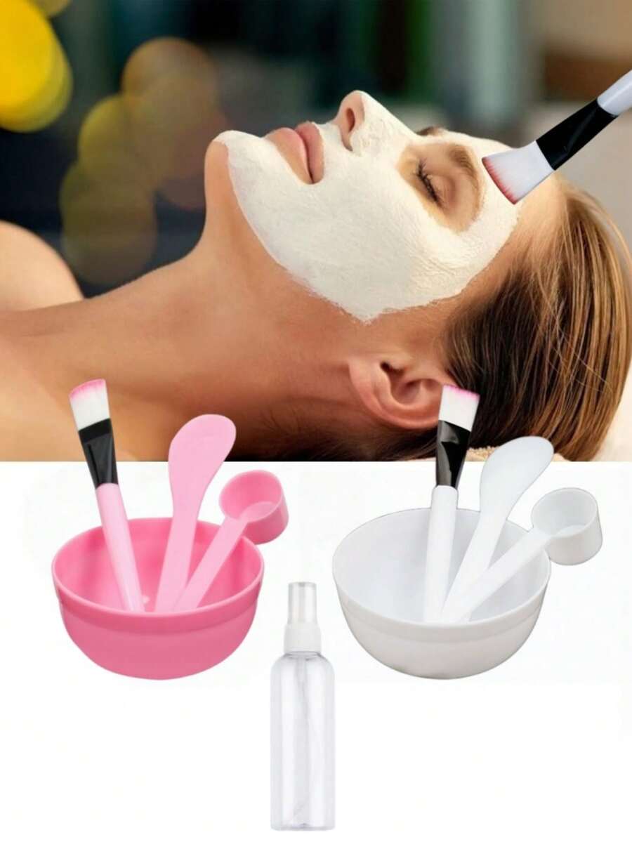 9pcs/Set (Includes 2 Mask Spoons, 2 Mask Bowls, 2 Mask Brushes, 2 Mask Sticks, 1 Spray Bottle) Mask Mixing Tool Kit, Mask Mixing Bowl Set, Bowl, Stick, Brush, Mask Mixing Bowl Set, DIY Mask Mixing Tool Kit, With Mask Bowl, Stick, Mask Brush And Premium Soft Mask Brush - Multicolor - View 1