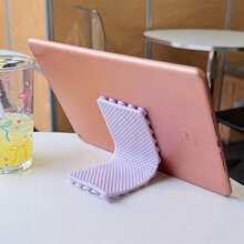 Extended Version Multi-Function Silicone Suction Cup Phone Holder, Foldable Stand, Single-Sided Non-Slip Suction Cup Phone Back Sticker, Desktop Horizontal/Vertical Screen Universal, Suitable For Bathroom Mirror, Selfie, Video Recording Phone Fixed Holder, Portable Movable Vertical Phone Support Stand - Multicolor - View 8