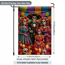 2D Flat Garden Flag 1pc, Traditional Costume Family Photo, Single-Sided Print Design Garden Flag, Polyester Material, Suitable For Yard And Patio Decoration, Scene Decoration, Home And Scene Decoration, Flag Pole Not Included - A - View 3