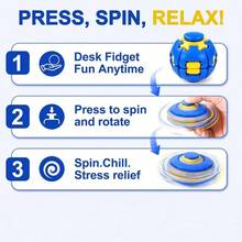 1/2/3/4/8PCS Press-And-Spin Gyro Ball, Stress Relief Toy For Kids And ...