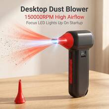 Snow Blower & Brushless Turbo Air Duster, 900,000 RPM, 79m/S Air Speed, 3-Speed LCD Display, High-Brightness Focused LED Spotlight, Dual 4000mAh Batteries, 15-105 Minutes Runtime, 3-Hour Type-C Charging, Suitable For BBQ, Car, Computer And Home Cleaning Full Tool Set - Red - View 2
