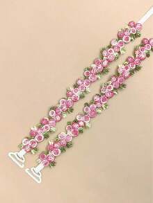 Women's Plus Size Sweet Floral Embroidered Lace Decorated Adjustable Spaghetti Straps, Suitable For Various Occasions - Multicolor - View 9