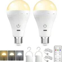 2/1pc LED Rechargeable Light Bulb With Remote Battery Control, Eye-Protection Light, 3-Color Change Bulb With Hook, E26 Base, Suitable For Camping, Hiking, Fishing, Holiday, Car, School, Sports, Home, Party, Living Room, Bedroom, Music Festival, Hurricane Emergency - Various - View 13