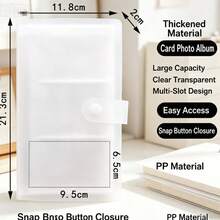 240-Slot Star Photocard Storage Album, Matte Thickened Snap-Button Card Binder, Fan Collection Display, Large Capacity Multi-Slot, Transparent Inner Pages Scratch-Resistant And Wear-Resistant, Album Photocard And Photo Storage, Student Fan Organizer Photo Album, Portable Dust-Proof Card Collection Binder - A - View 7