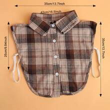 1pc Plaid Fake Collar For Women, Autumn/Winter Versatile Decorative Collar, Half-Shirt Style Sweater Inner Layer, Multi-Functional Casual Fake Collar - Multicolor - View 8