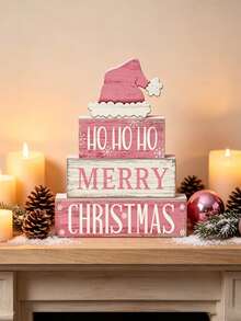4pcs Christmas Desktop Pink Decor Set, Christmas Multi-Layer Tray, Classic Style, Suitable For Home Dining Table, Scene Arrangement, Holiday Decoration, Room Decor, Home Decor, Theme Party Decor, Christmas Home Decor - Multicolor - View 5