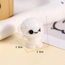1 Set (4pcs) Pumpkin Ghost Cartoon Shaped Halloween Series Cartoon Mini Figurines, Suitable For Halloween Desktop DIY Scene Decoration - Car Ornament - View 4