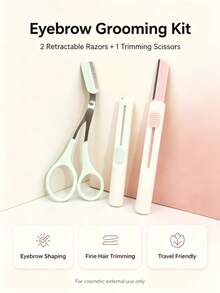 Comes With Eyebrow Scissors With Comb, Retractable Eyebrow Razors And Double‑Ended , Meet Your Different Facial Trimming Needs. - Upgraded Version - View 5