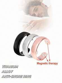 1pc Unisex Anti-Snoring Ring - Dual Magnetic Therapy Ring, Adjustable Finger Ring, Reusable, No Battery Required, Sleep Aid | Adjustable Ring | Magnetic Ring - Multicolor - View 1