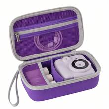 Kids Instant Camera Case, EVA Hard Shell Protective Storage Bag For Instant Print Cameras, Shockproof Portable Organizer For Camera, Printing Paper & Accessories, Travel & School Carrying Case - View 10