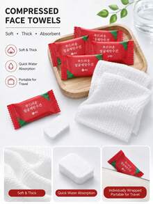 30/20/10/1PC Disposable Compressed Towels, Portable Individually Wrapped Compressed Face Towels, Travel Candy Packaging, Compressed Cleansing Towels, Portable Travel Face Towels, Face Cloth, Absorbent Face Cloth, Travel Essentials, Disposable Face Towels. - Multicolor - View 2
