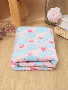 Coral Fleece Autumn/Winter Pet Blanket, Pink And Blue Heart Pattern, Thickened, All-Season Warm, Machine Washable, Dog Accessories, Cat Supplies, Not Suitable For Large Dogs - Multicolor - View 11