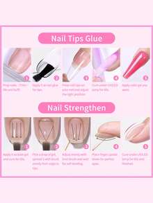BORN PRETTY 3Pcs 15ml 6‑In‑1 Nail Gel Glue For False Nail Tips, UV‑Cured Soak‑Off Multi‑Use Gel For Base, Extension, Surface Reinforcing, Watercolor Effects & Top Finish, Beginner‑Friendly Manicure Kit - Clear - View 10